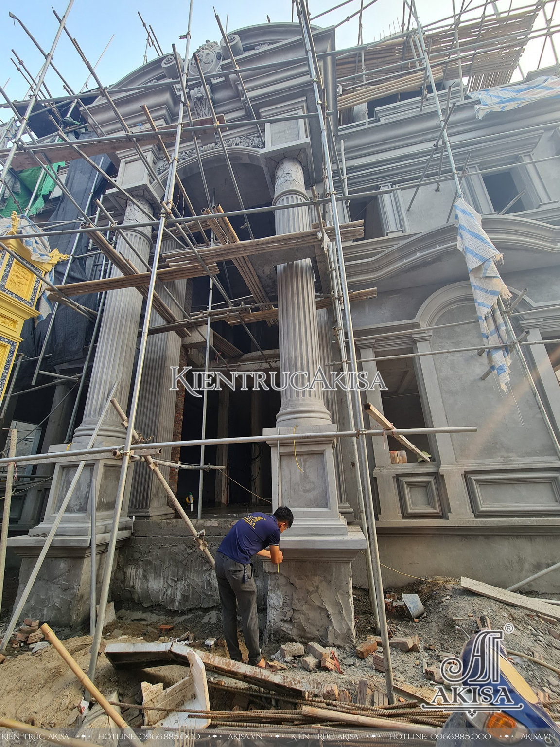 Giám sát thi công biệt thự 3 tầng tân cổ điển tại Hà Nội