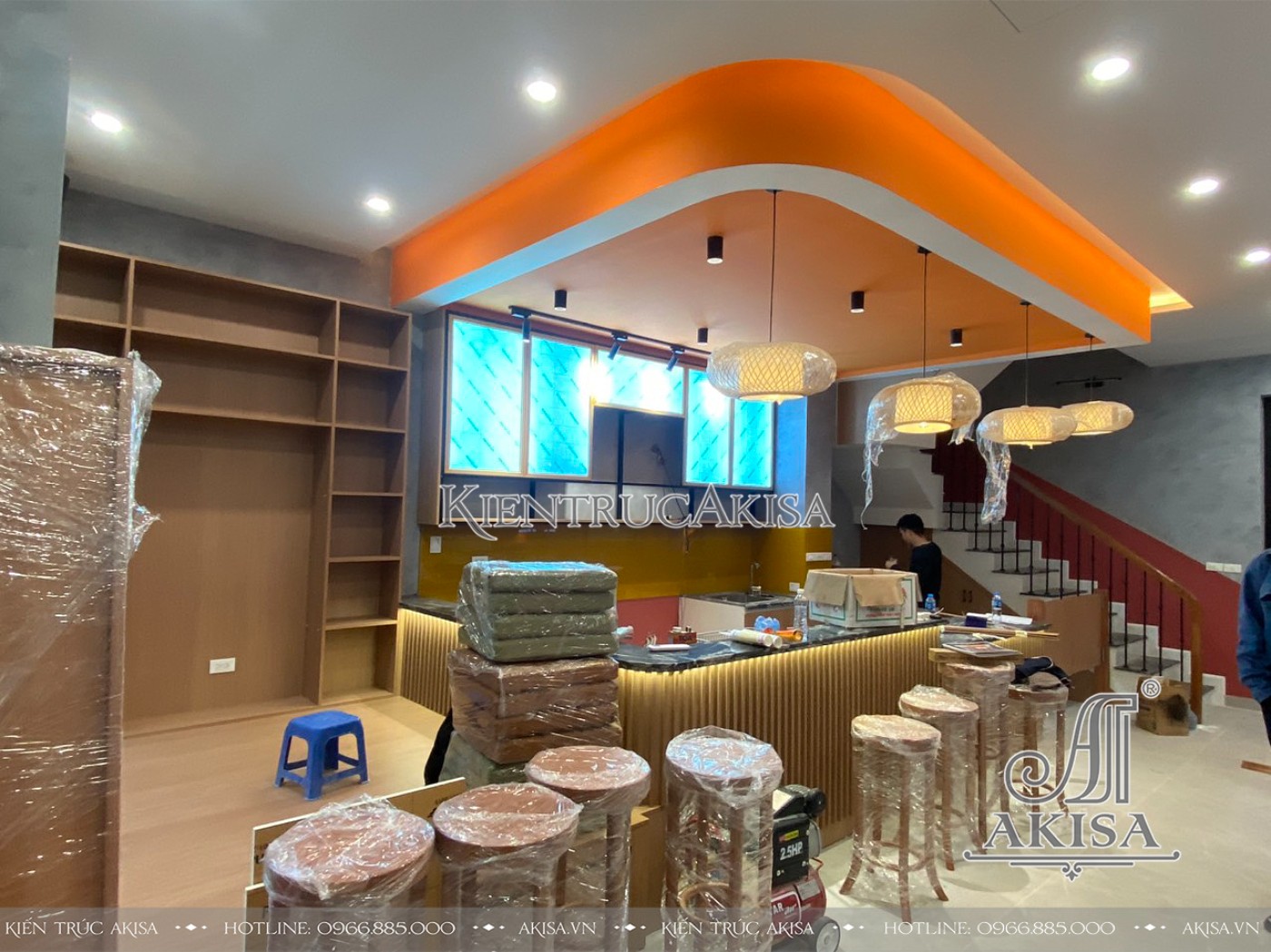 Akisa thiết kế và thi công cải tạo nội thất quán cafe sân vườn tại Hà Nội.