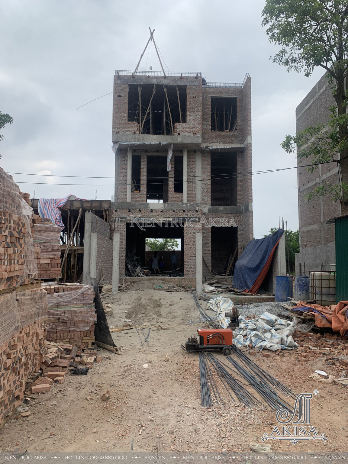 hình ảnh thi công nhà phố kết hợp kinh doanh tại Vĩnh Phúc