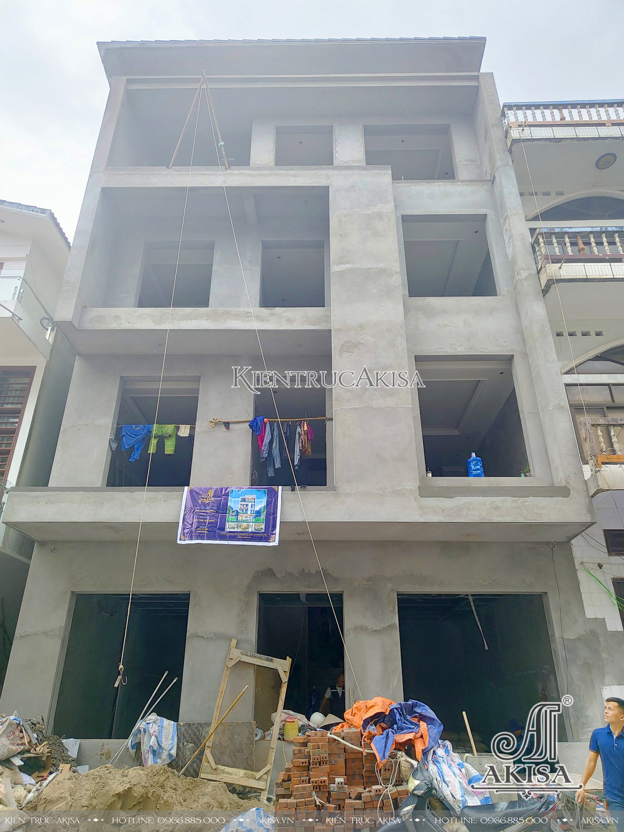 Thi công biệt thự phố hiện đại 4 tầng tại Quảng Ninh