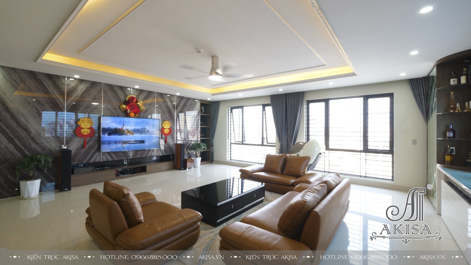 hoàn thiện nội thất nhà phố phong cách hiện đại tại Tp Vinh - Nghệ An