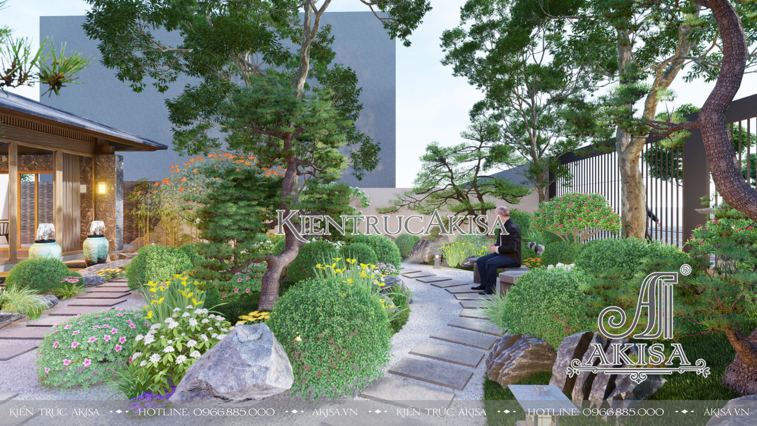 thiết kế sân vườn phong cách Nhật