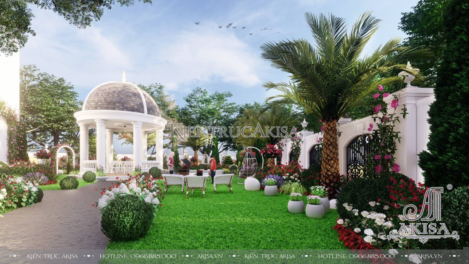 Mẫu tiểu cảnh sân vườn biệt thự đẹp tại Tiền Giang