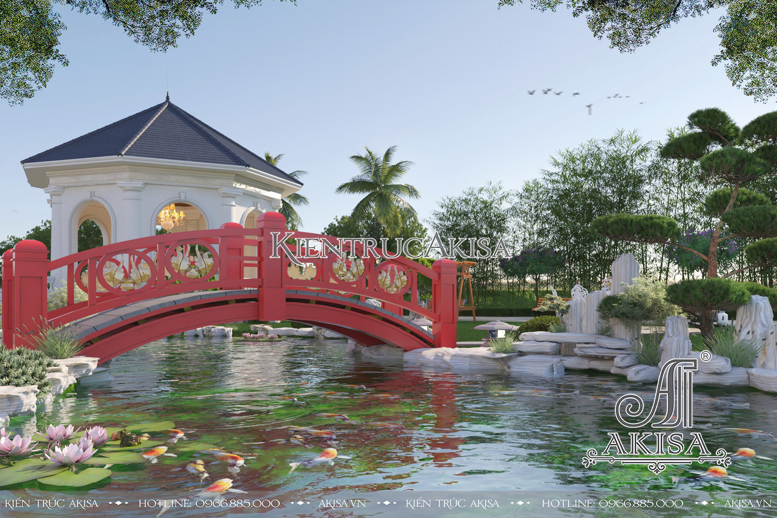 Thiết kế cảnh quan sân vườn biệt thự 1 tầng tại Hà Nội