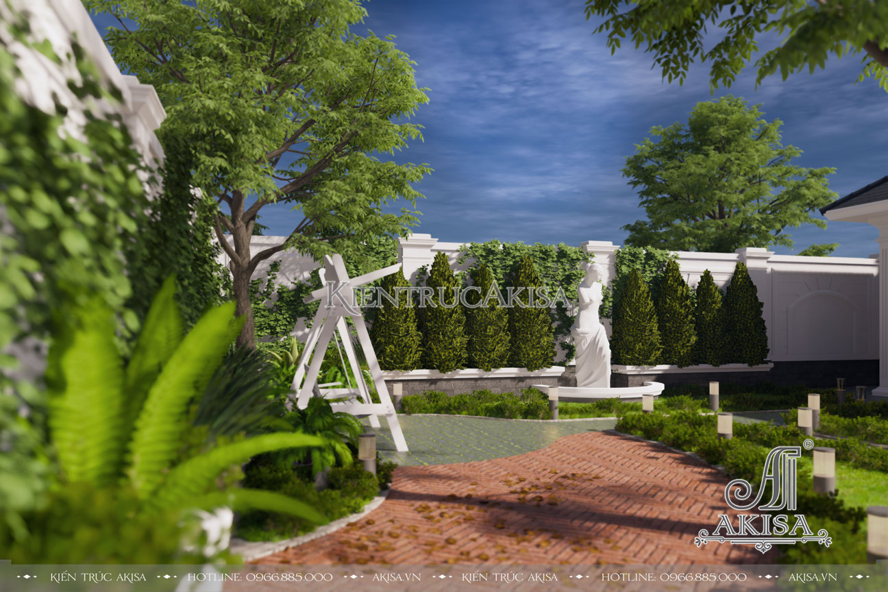 Thiết kế biệt thự sân vườn đẹp tại Hải Phòng - Cảnh quan sân vườn