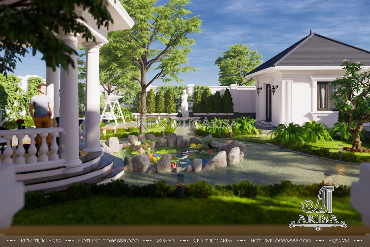 Thiết kế biệt thự sân vườn đẹp tại Hải Phòng - Cảnh quan sân vườn
