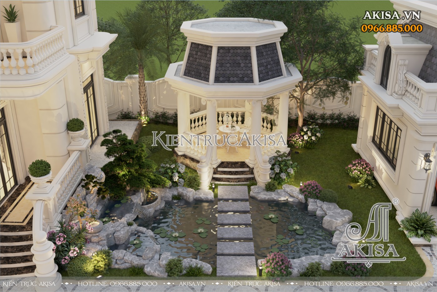 Thiết kế khuôn viên sân vườn biệt thự cao cấp tại Phú Thọ