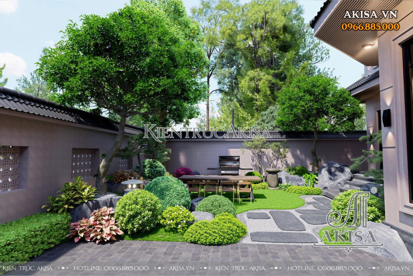Thiết kế sân vườn kiểu Nhật 