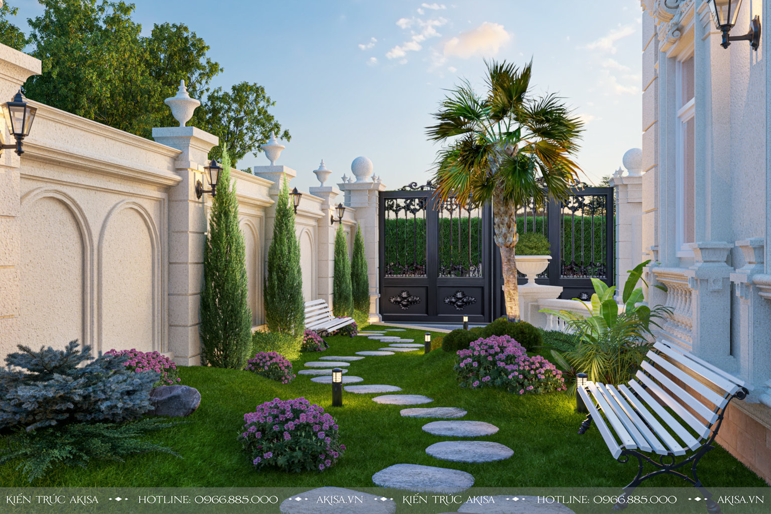 Mẫu thiết kế sân vườn biệt thự đẹp