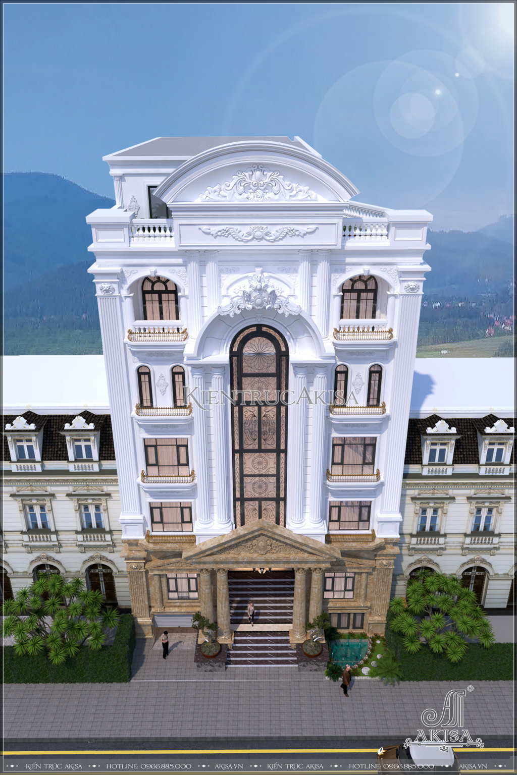 Thiết kế khách sạn tân cổ điển 5 tầng