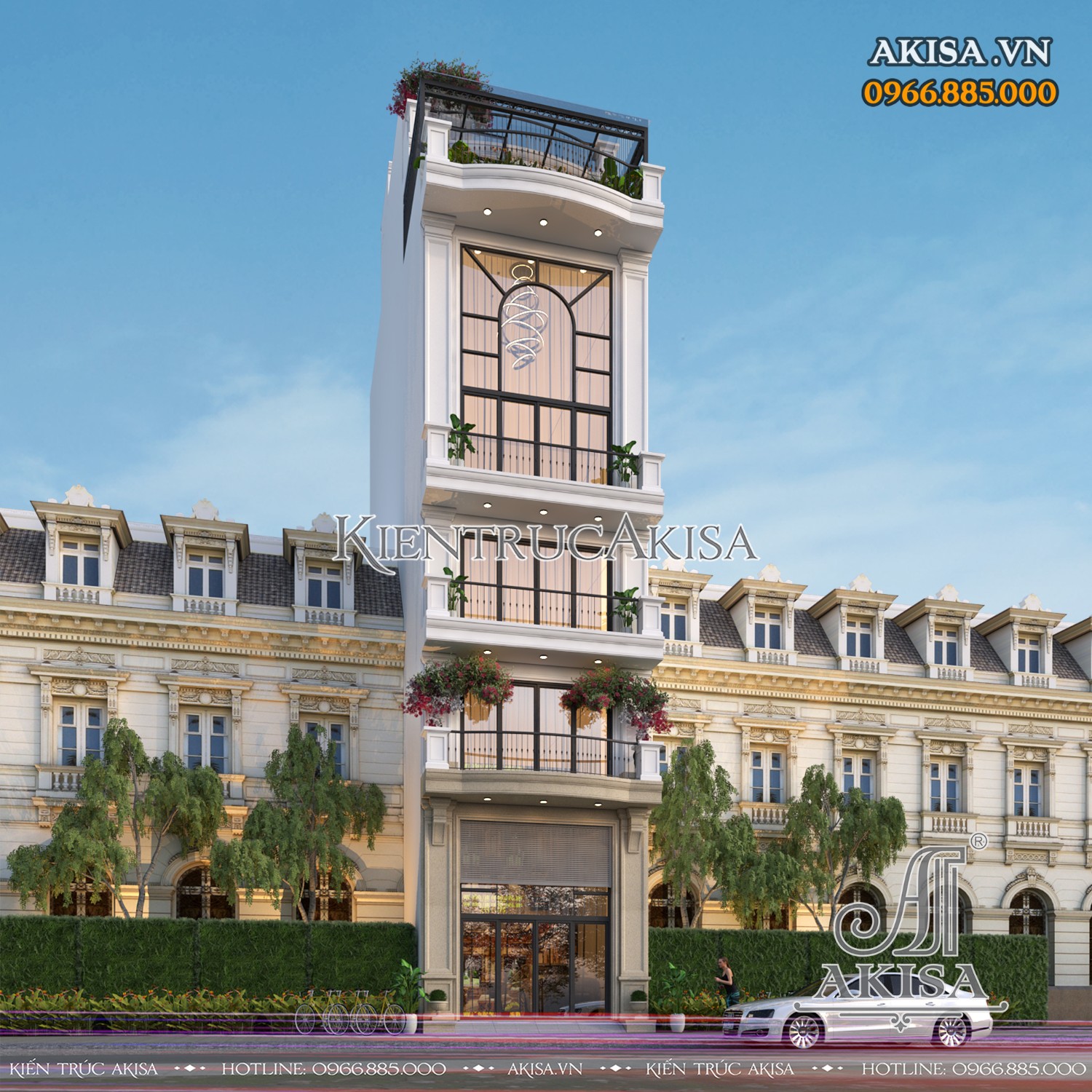 Mẫu nhà phố kết hợp văn phòng 6 tầng