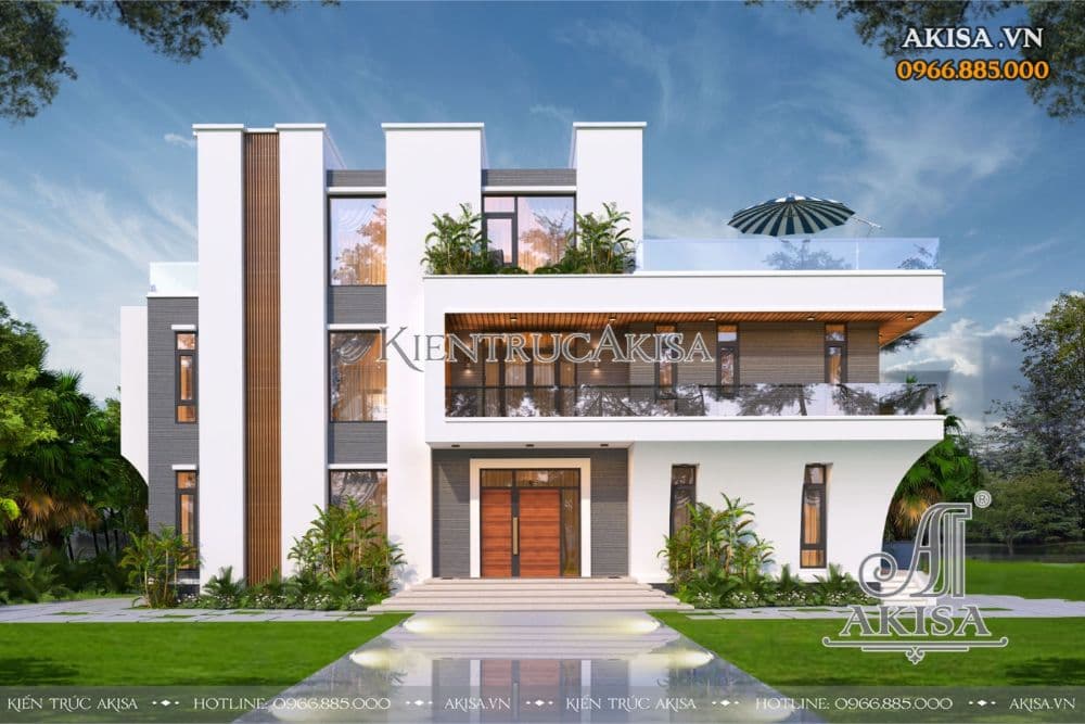 Thiết kế biệt thự villa nghỉ dưỡng 3 tầng phong cách hiện đại đầy sang trọng và cá tính tại Long An