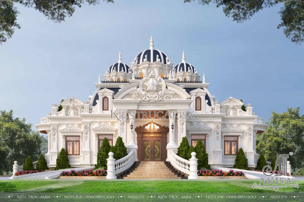 Thiết kế biệt thự 1 tầng phong cách cổ điển Pháp đẹp đẳng cấp tại Lâm Đồng