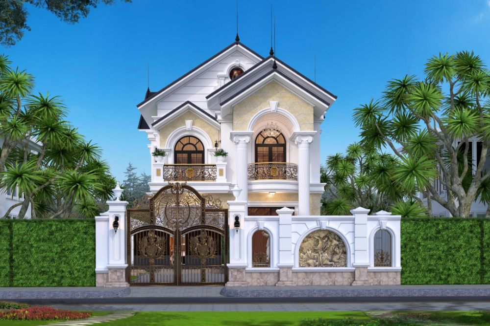 Thiết kế biệt thự 2 tầng mái Thái thân thuộc với văn hóa Việt
