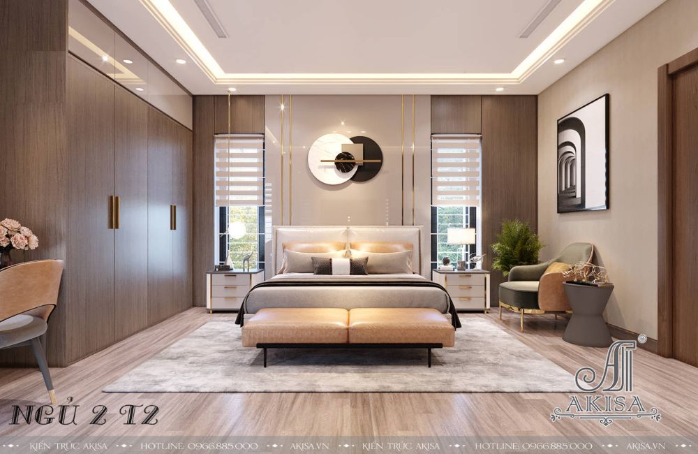 Thiết kế nội thất phòng ngủ hiện đại sang trọng và tinh tế