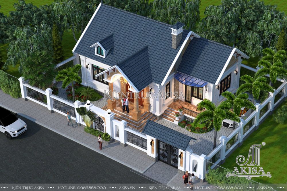 Thiết kế biệt thự nhà vườn 1 tầng mái Thái đẹp tinh tế, thanh thoát tại Đồng Nai
