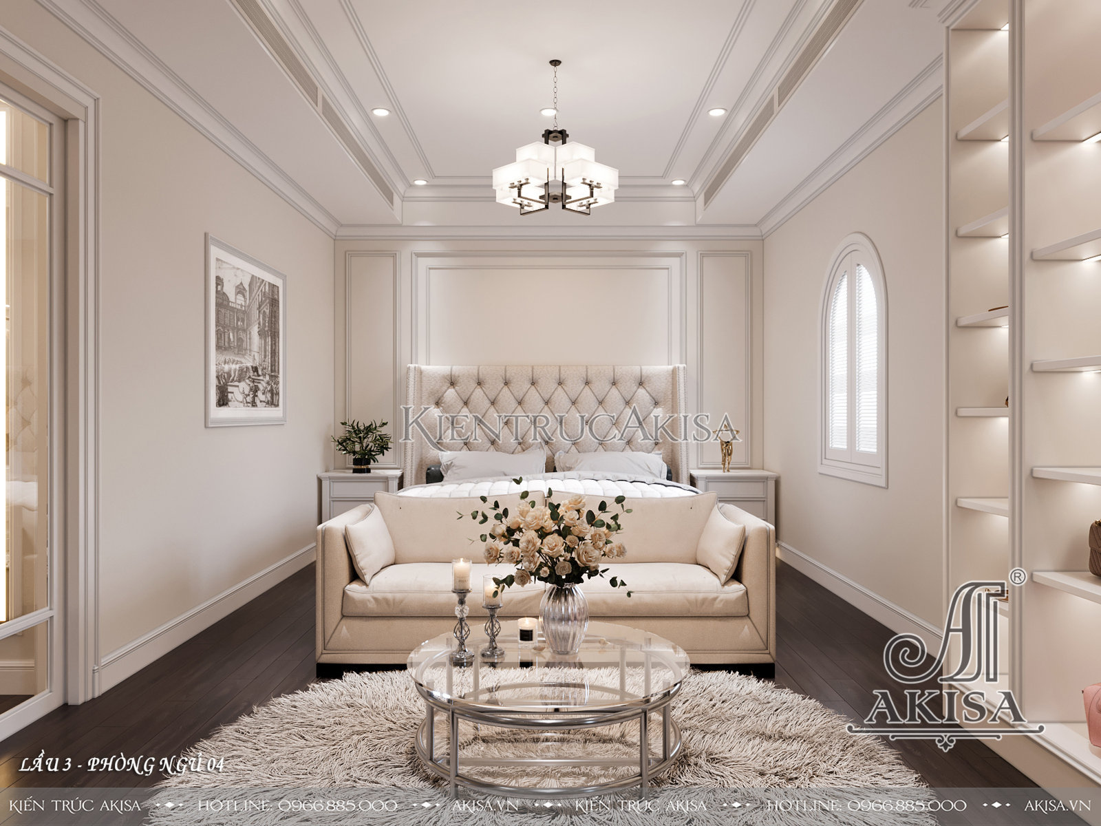 Mẫu nội thất biệt thự phong cách Art Deco thời thượng - Phòng ngủ 