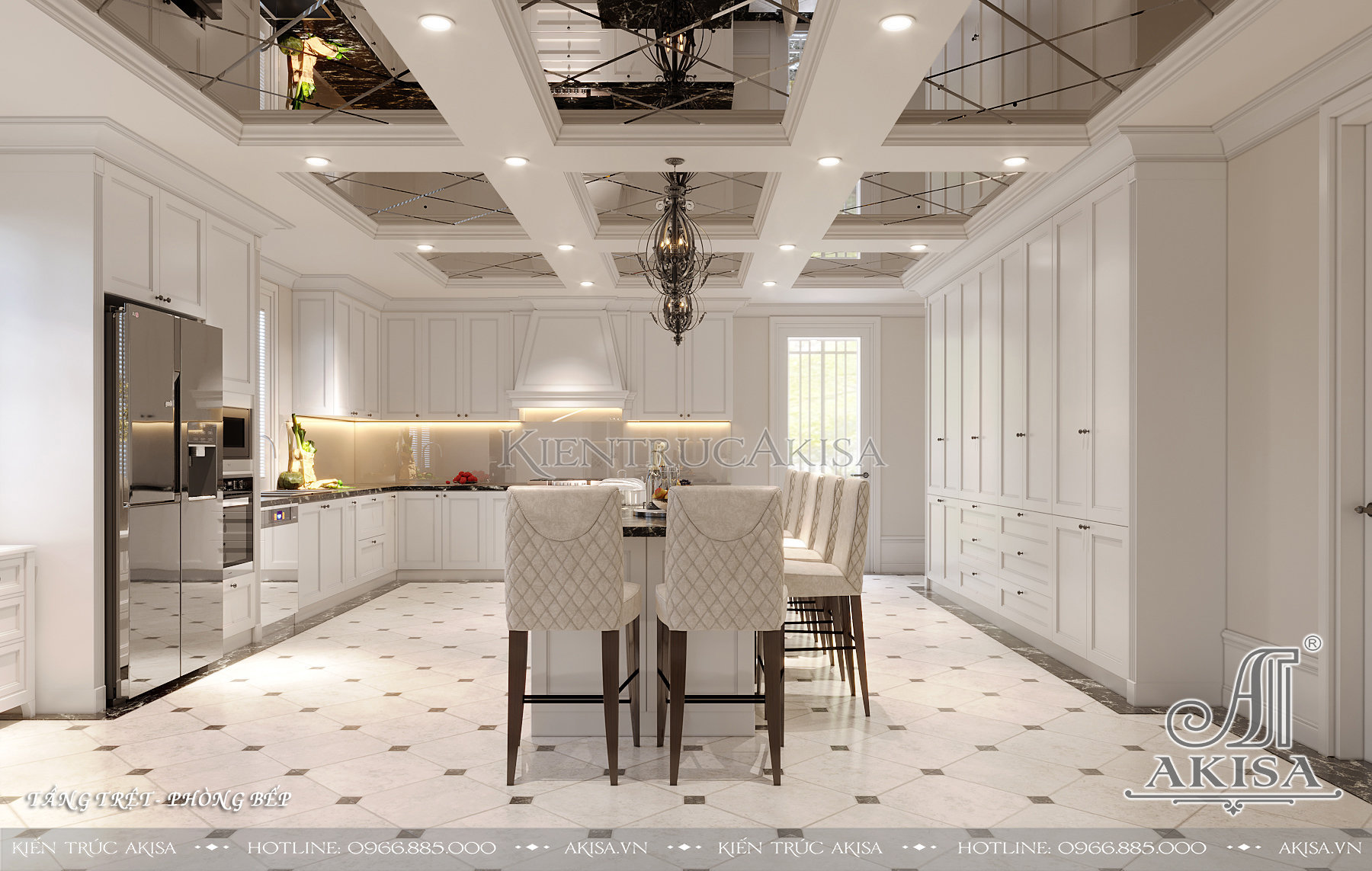 Mẫu nội thất biệt thự phong cách Art Deco thời thượng - Phòng bếp ăn