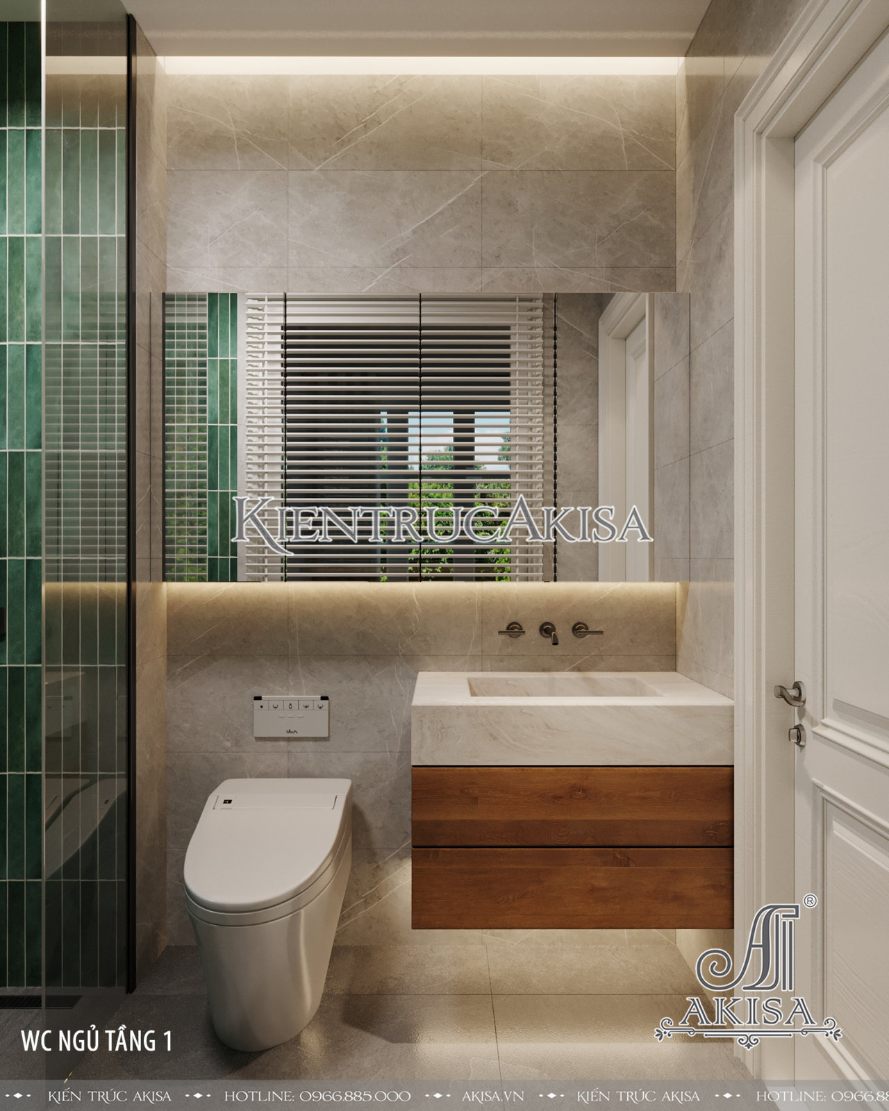 Thiết kế nội thất biệt thự phong cách Bắc Âu - Phòng WC