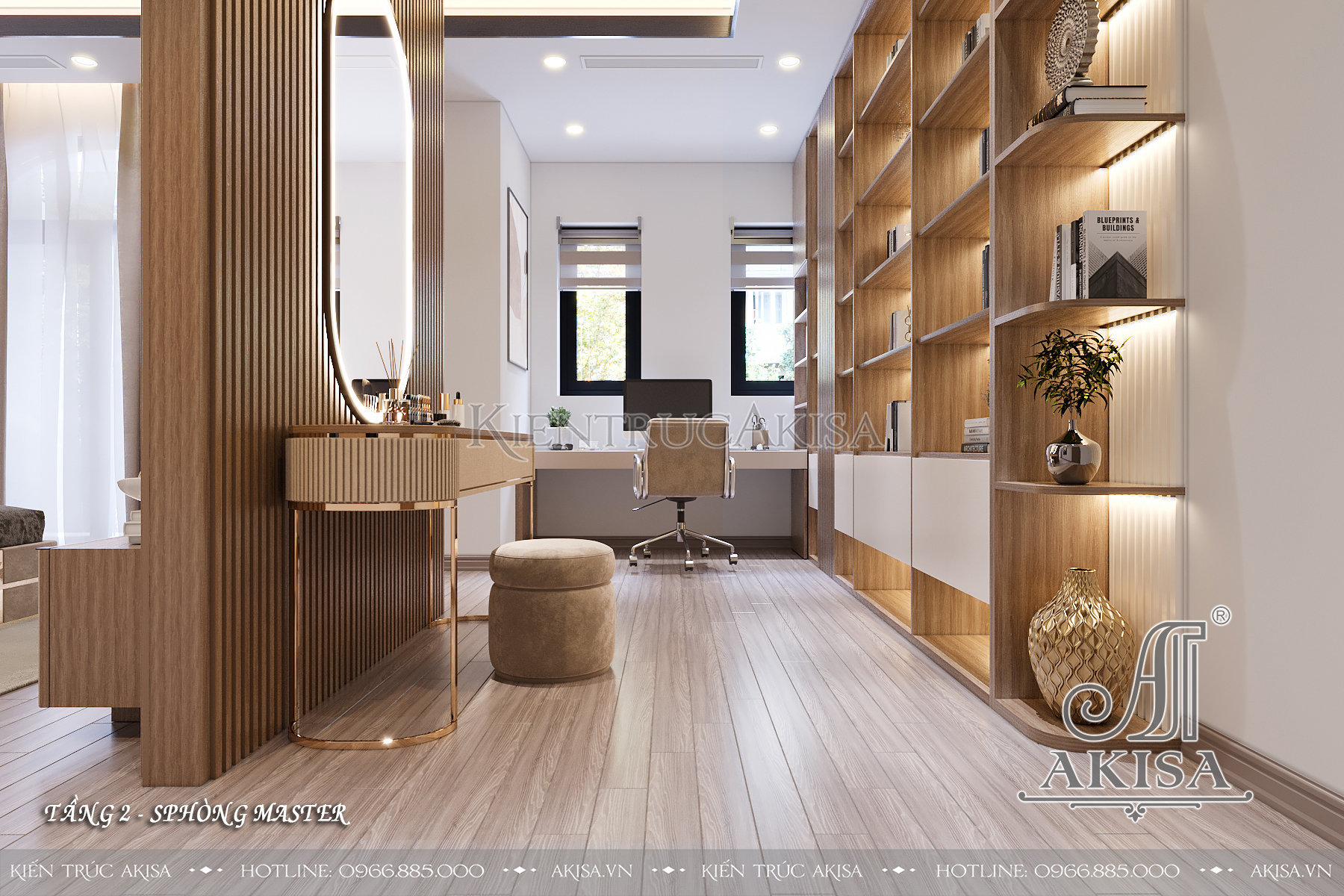Thiết kế nội thất gỗ công nghiệp phong cách hiện đại - Phòng ngủ