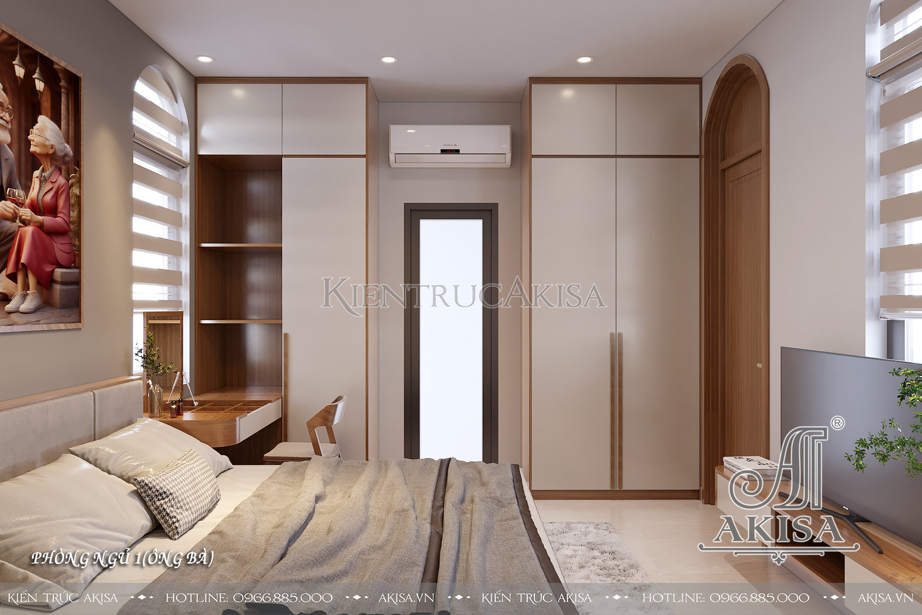 Thiết kế nội thất hiện đại biệt thự 1 tầng - Không gian phòng ngủ