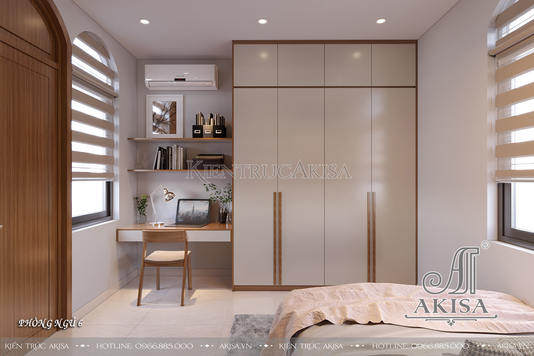 Thiết kế nội thất hiện đại biệt thự 1 tầng - Không gian phòng ngủ