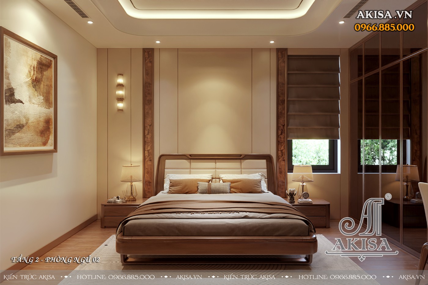 Nội thất gỗ óc chó phong cách hiện đại - Phòng ngủ