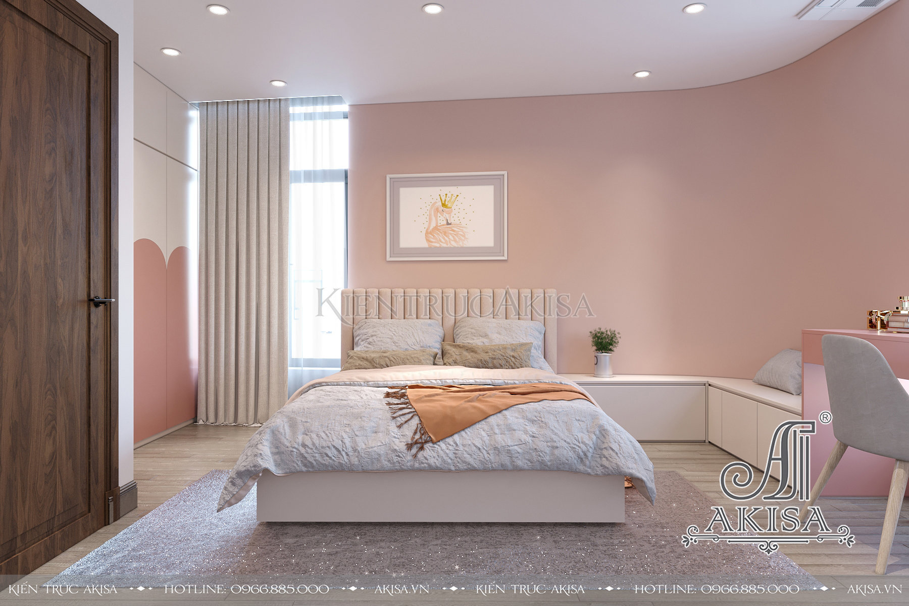 Mẫu nội thất căn hộ chung cư phong cách hiện đại - Phòng ngủ 
