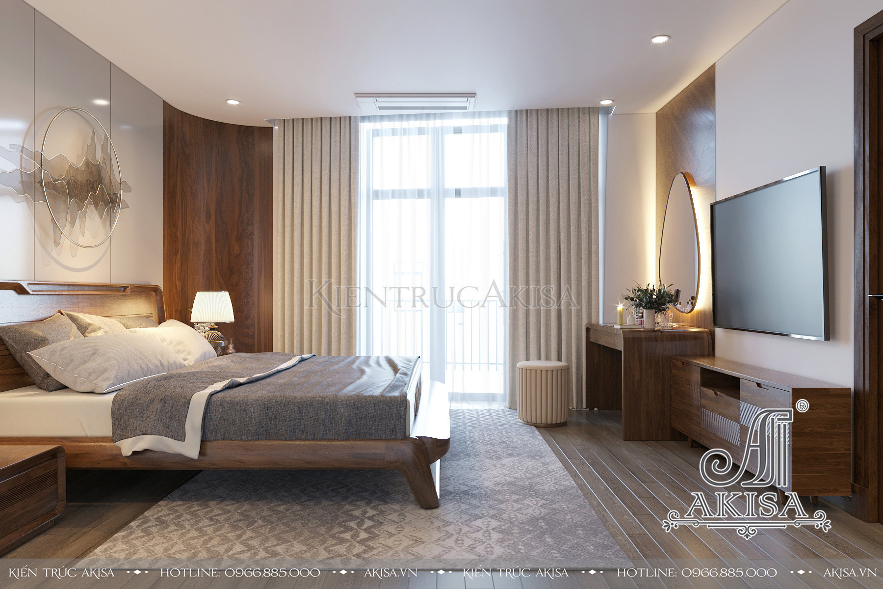 Mẫu nội thất căn hộ chung cư phong cách hiện đại - Phòng ngủ Master