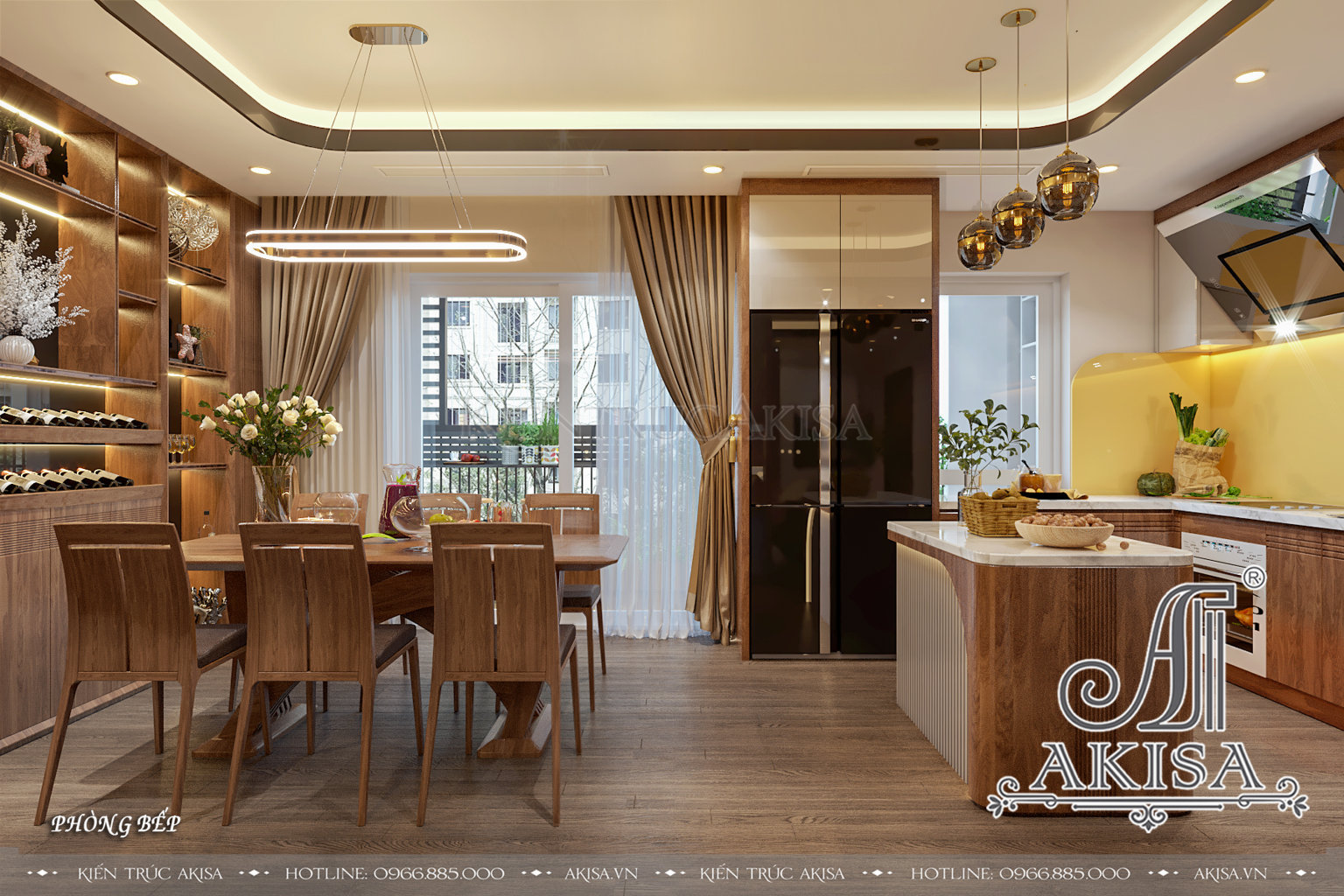 Thiết kế nội thất căn hộ chung cư phong cách hiện đại  - Bếp ăn