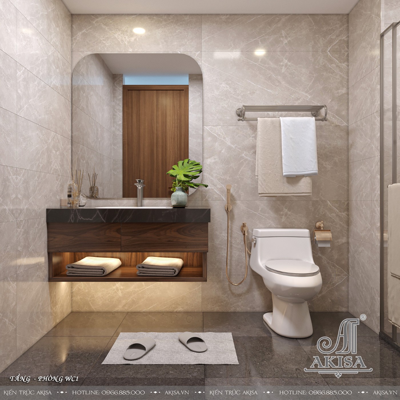 Mẫu nội thất hiện đại chung cư 90m2 - Phòng WC