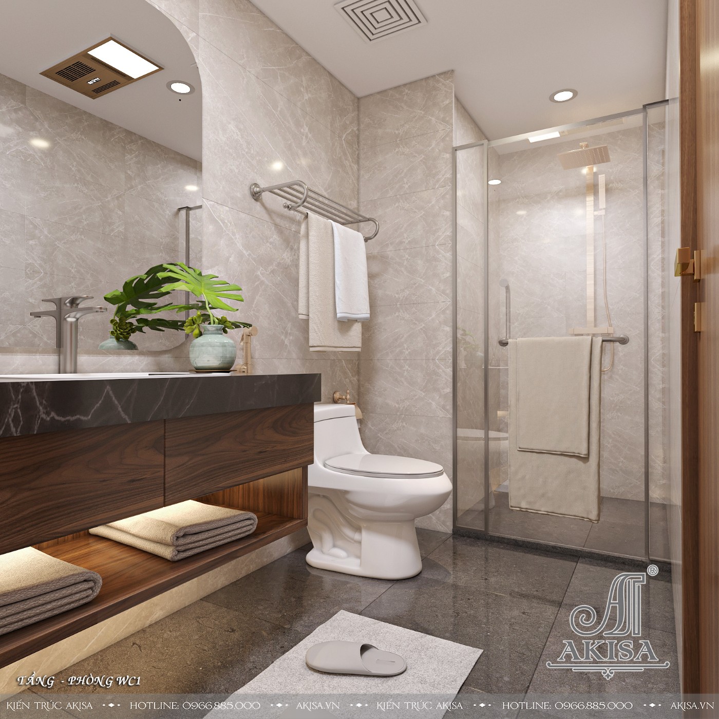 Mẫu nội thất hiện đại chung cư 90m2 - Phòng WC