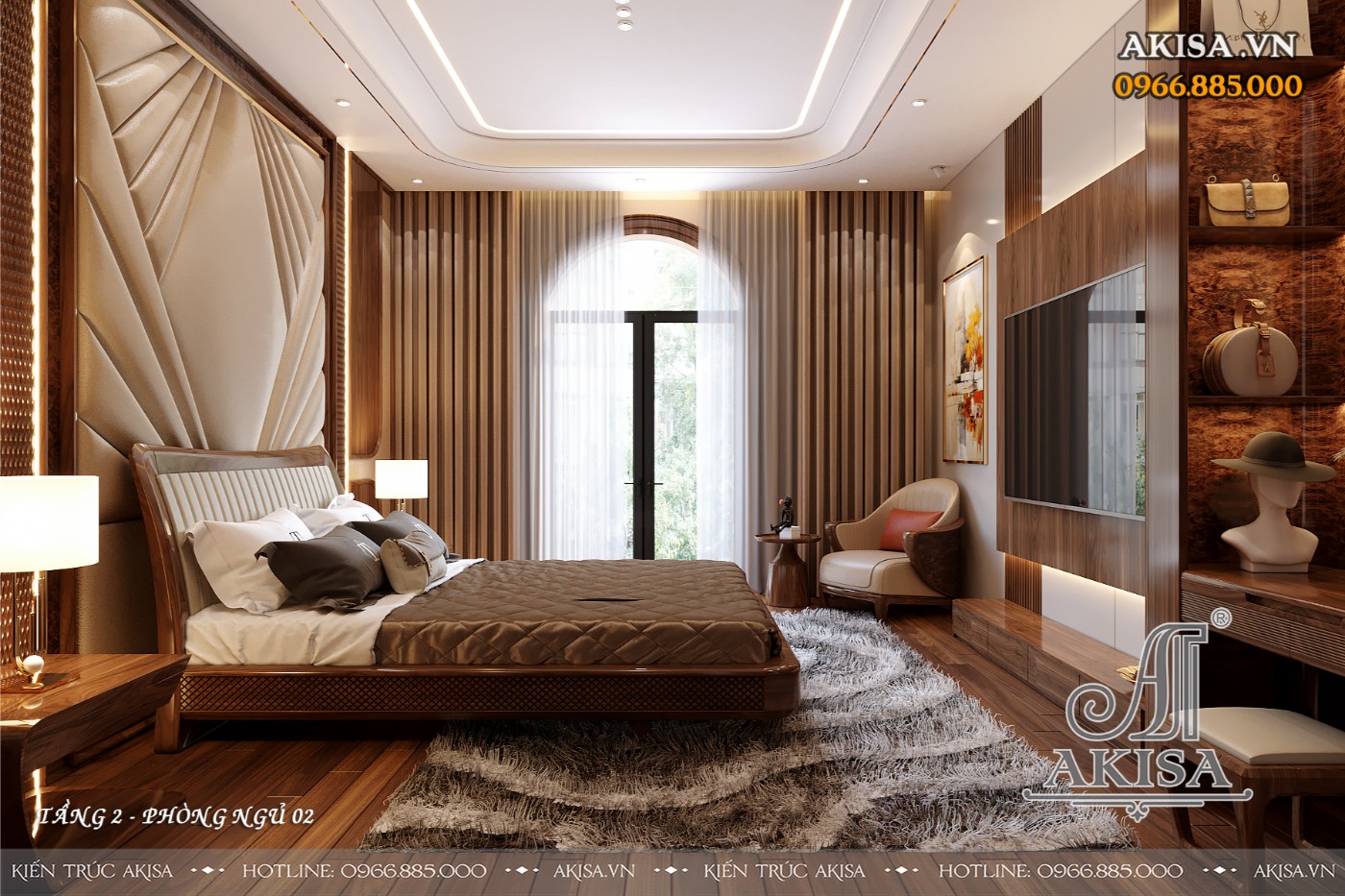 Thiết kế nội thất hiện đại gỗ tự nhiên - Phòng ngủ