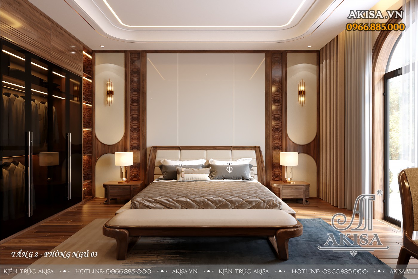 Thiết kế nội thất hiện đại gỗ tự nhiên - Phòng ngủ