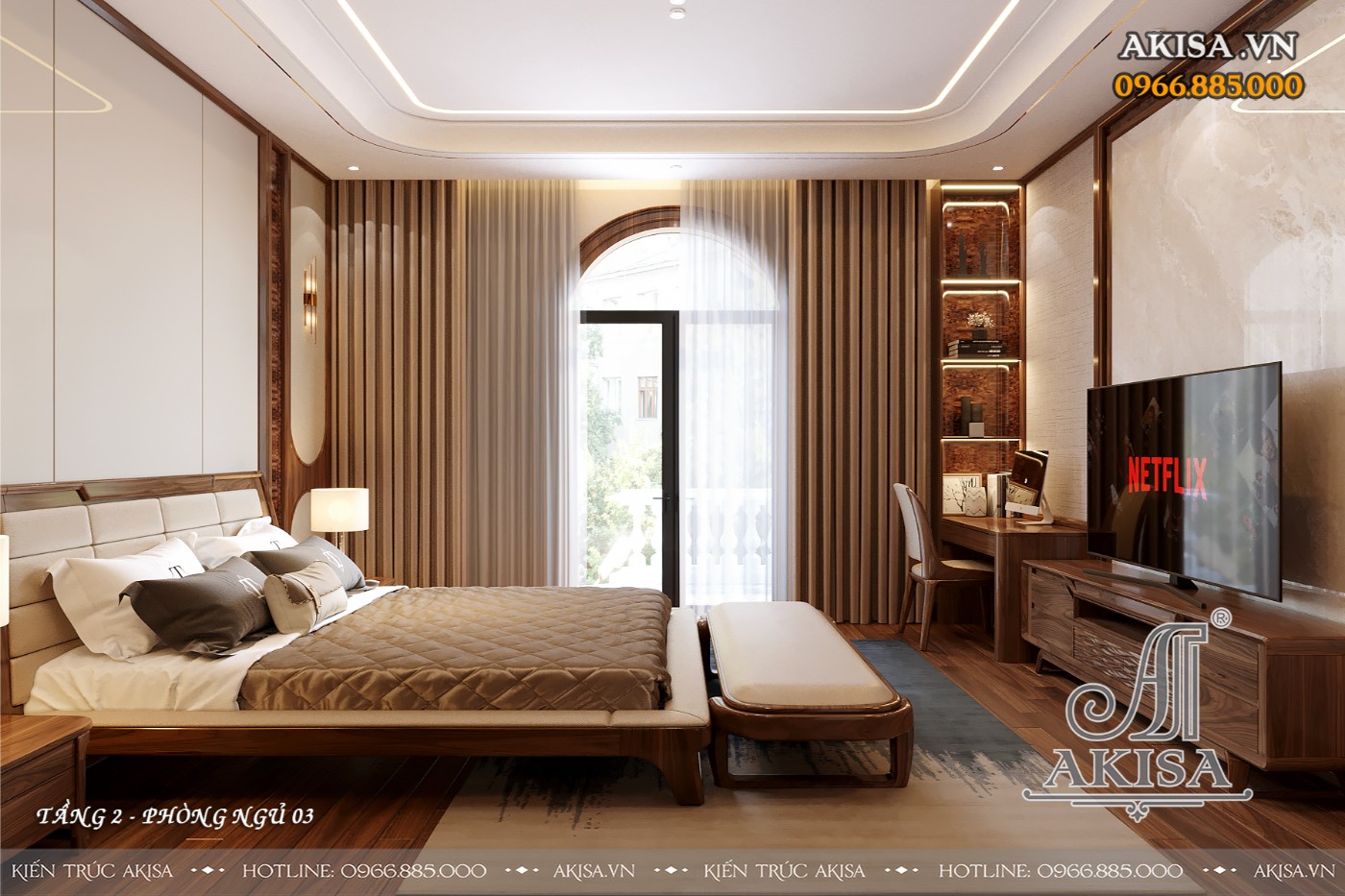 Thiết kế nội thất hiện đại gỗ tự nhiên - Phòng ngủ