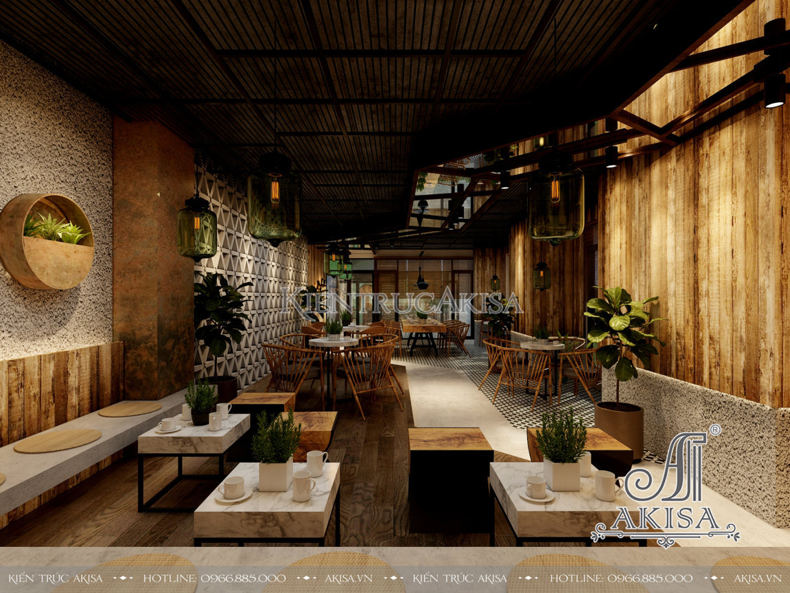 Thiết kế nội thất quán cafe phong cách hiện đại