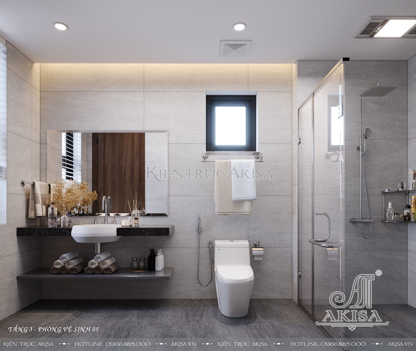 Thiết kế nội thất gỗ công nghiệp đẹp hiện đại - Phòng WC