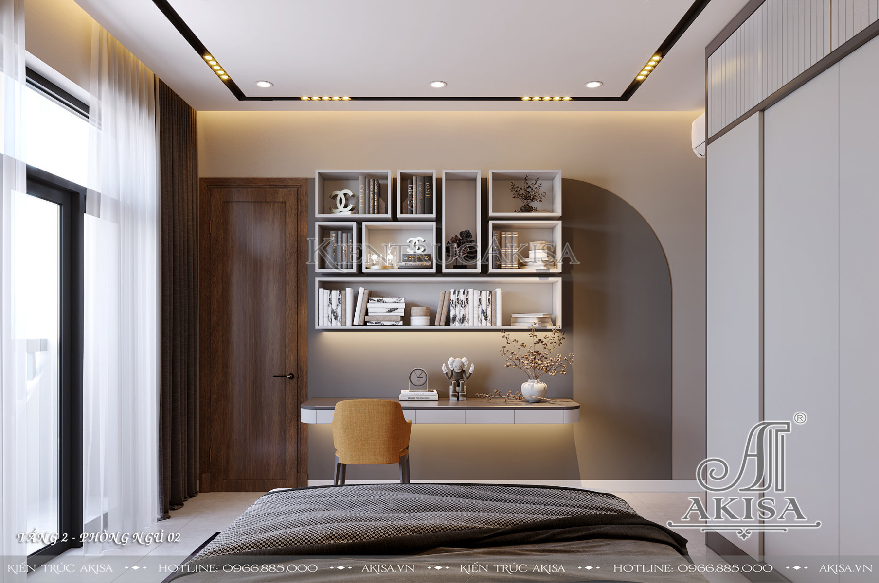 Thiết kế nội thất gỗ công nghiệp đẹp hiện đại - Phòng ngủ