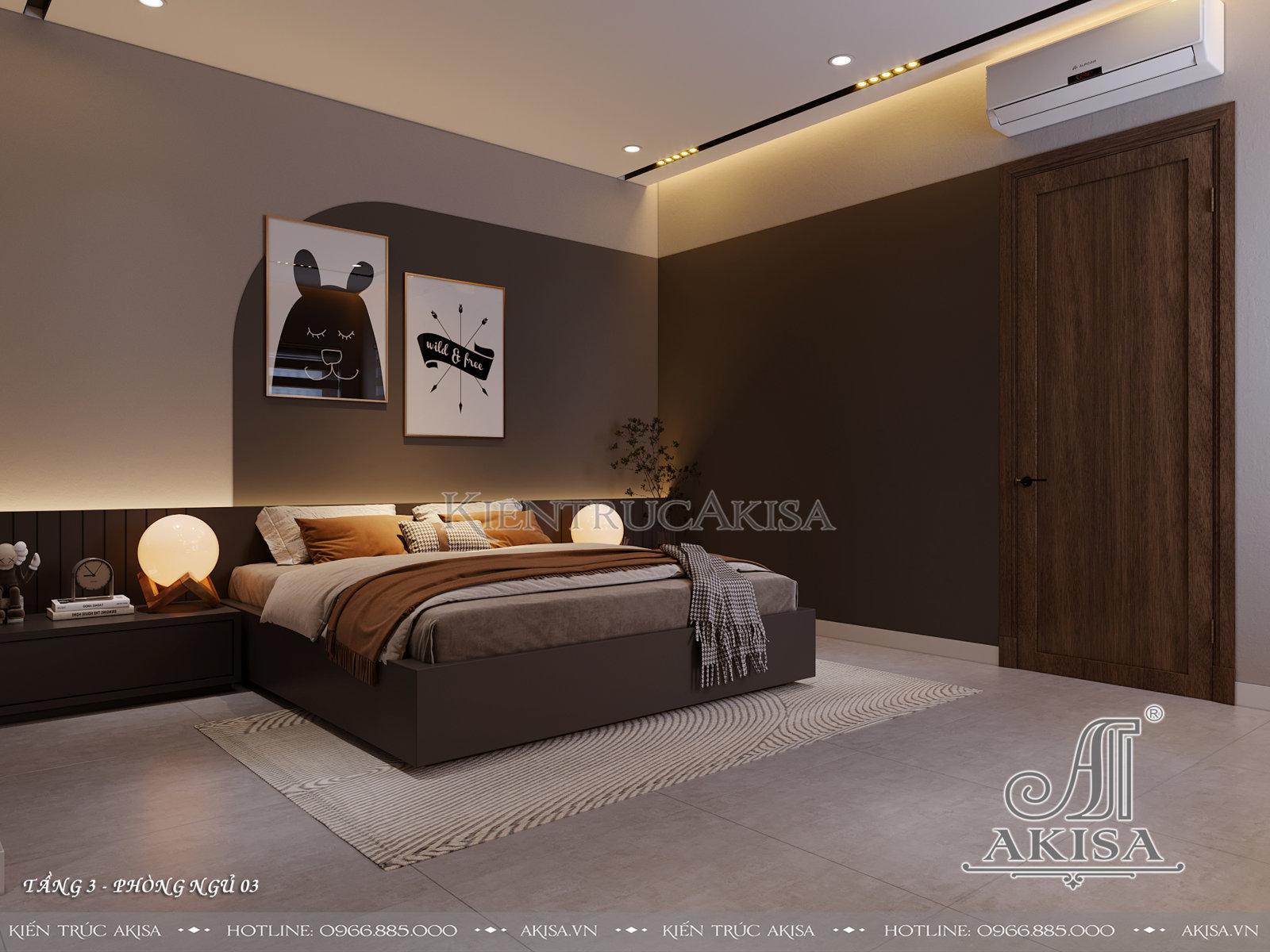 Thiết kế nội thất gỗ công nghiệp đẹp hiện đại - Phòng ngủ 