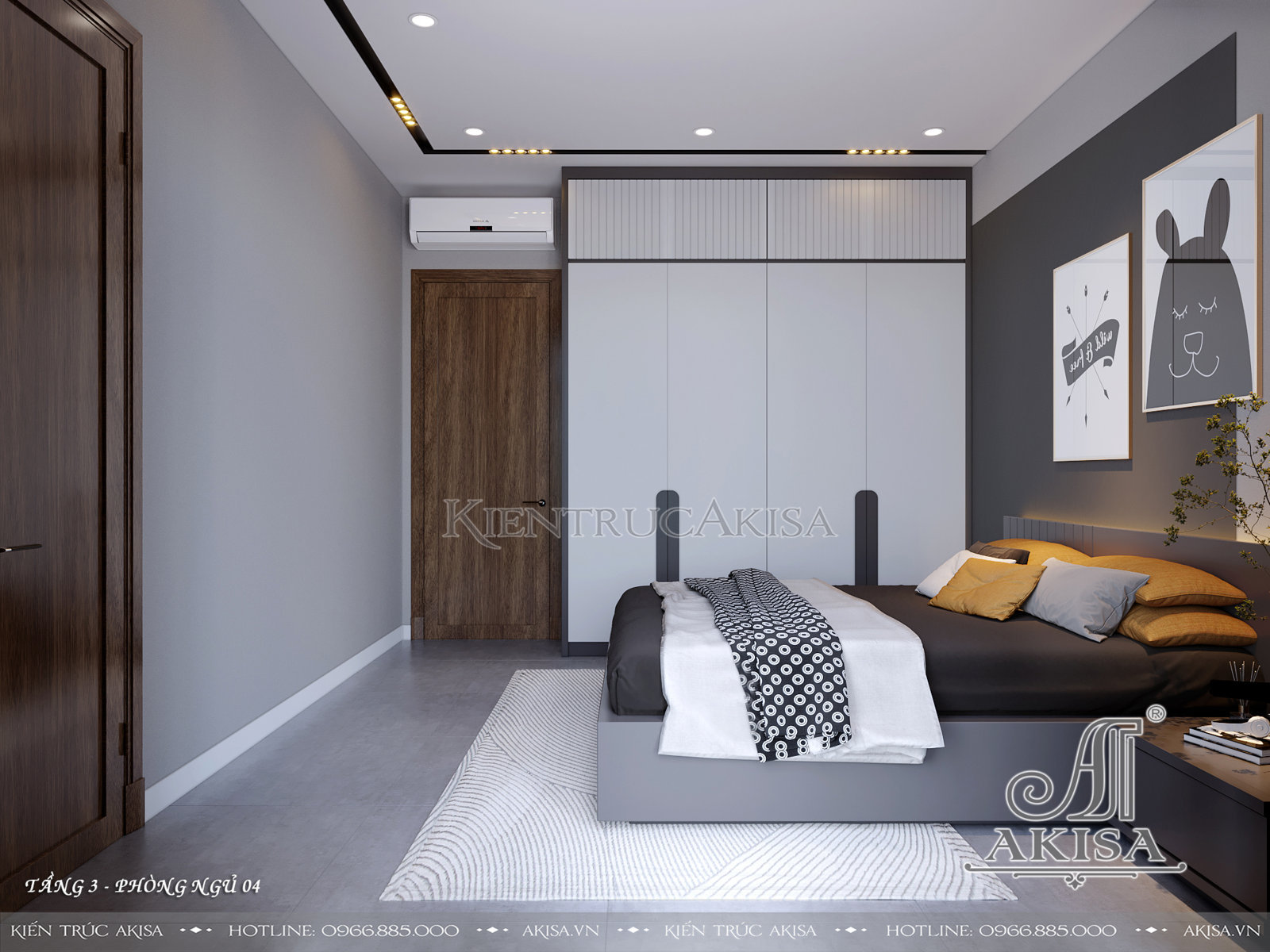 Thiết kế nội thất gỗ công nghiệp đẹp hiện đại - Phòng ngủ 