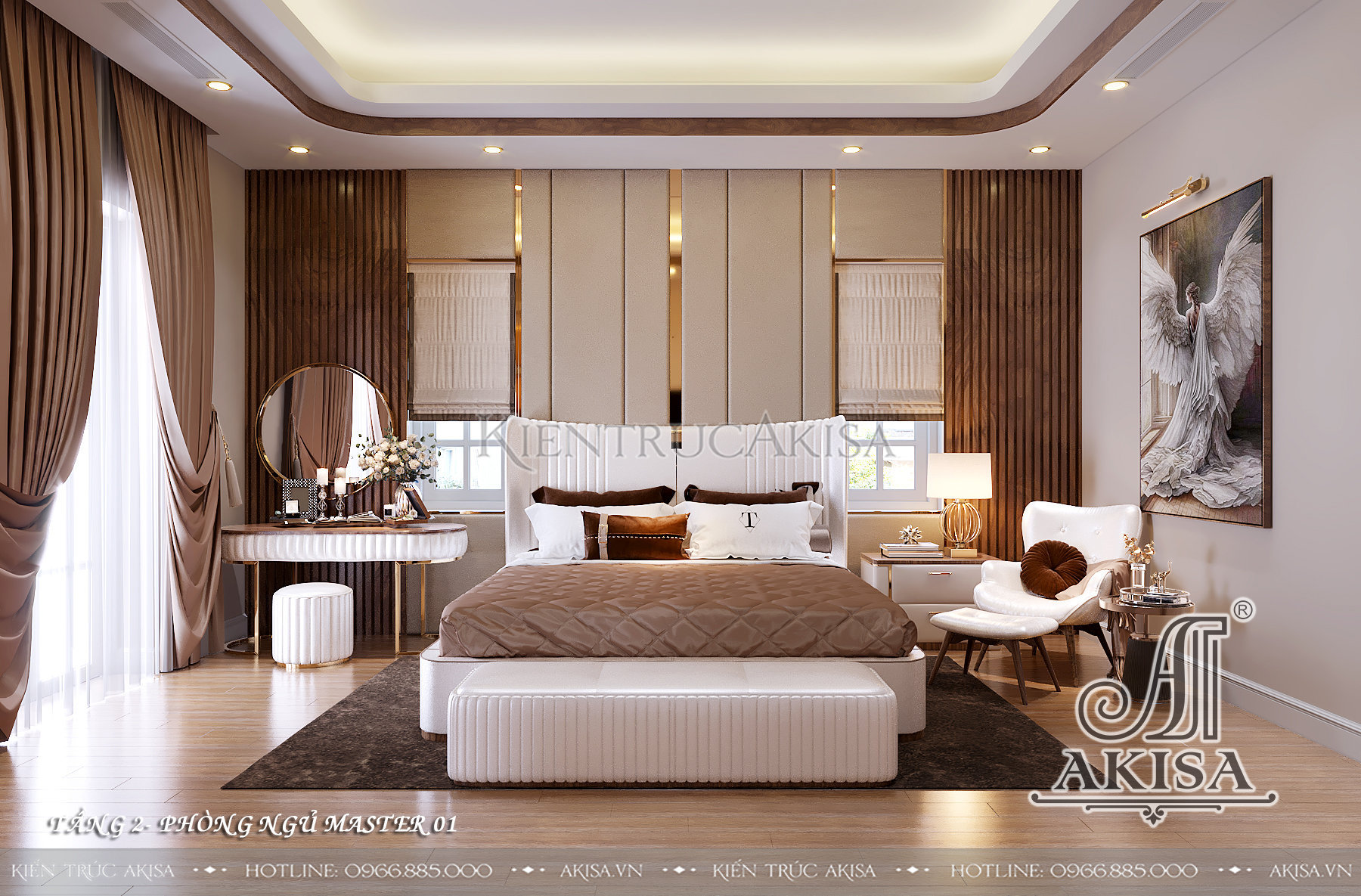 Thiết kế nội thất nhà 3 tầng đẹp hiện đại - Phòng ngủ 