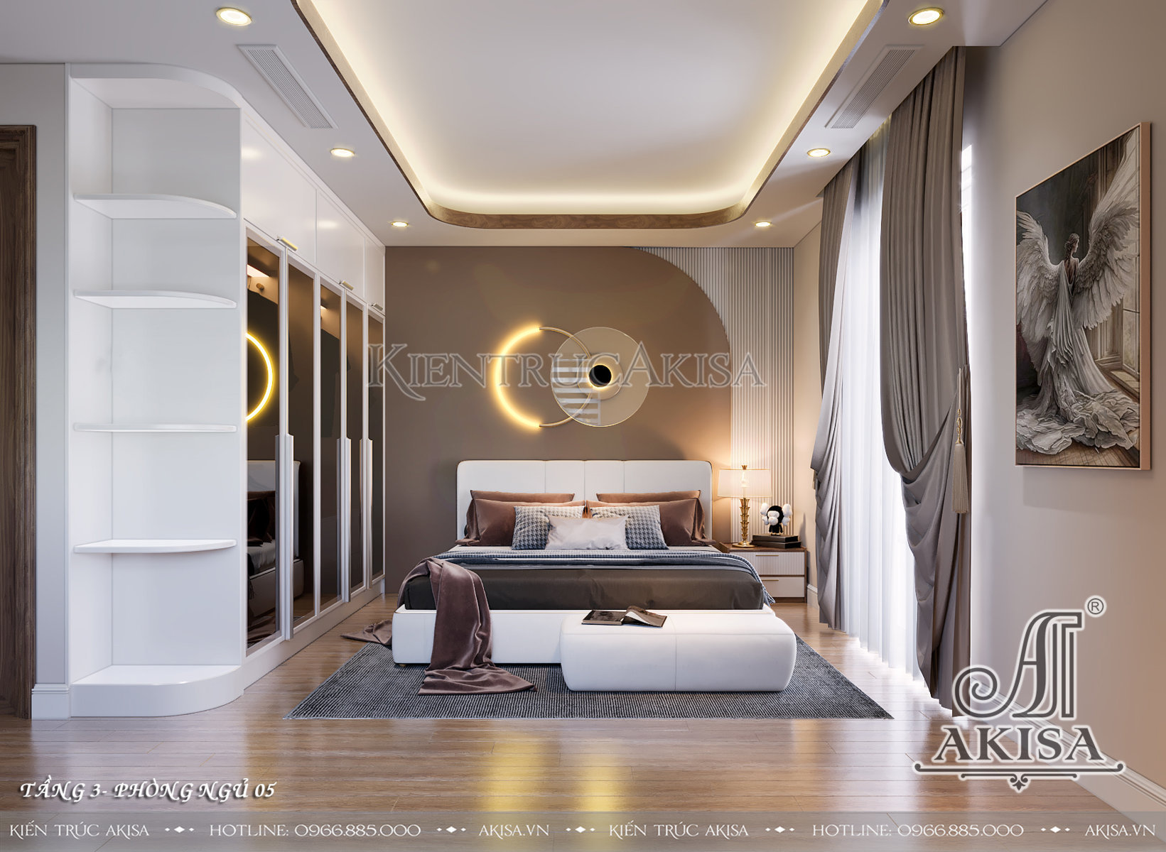 Thiết kế nội thất nhà 3 tầng đẹp hiện đại - Phòng ngủ