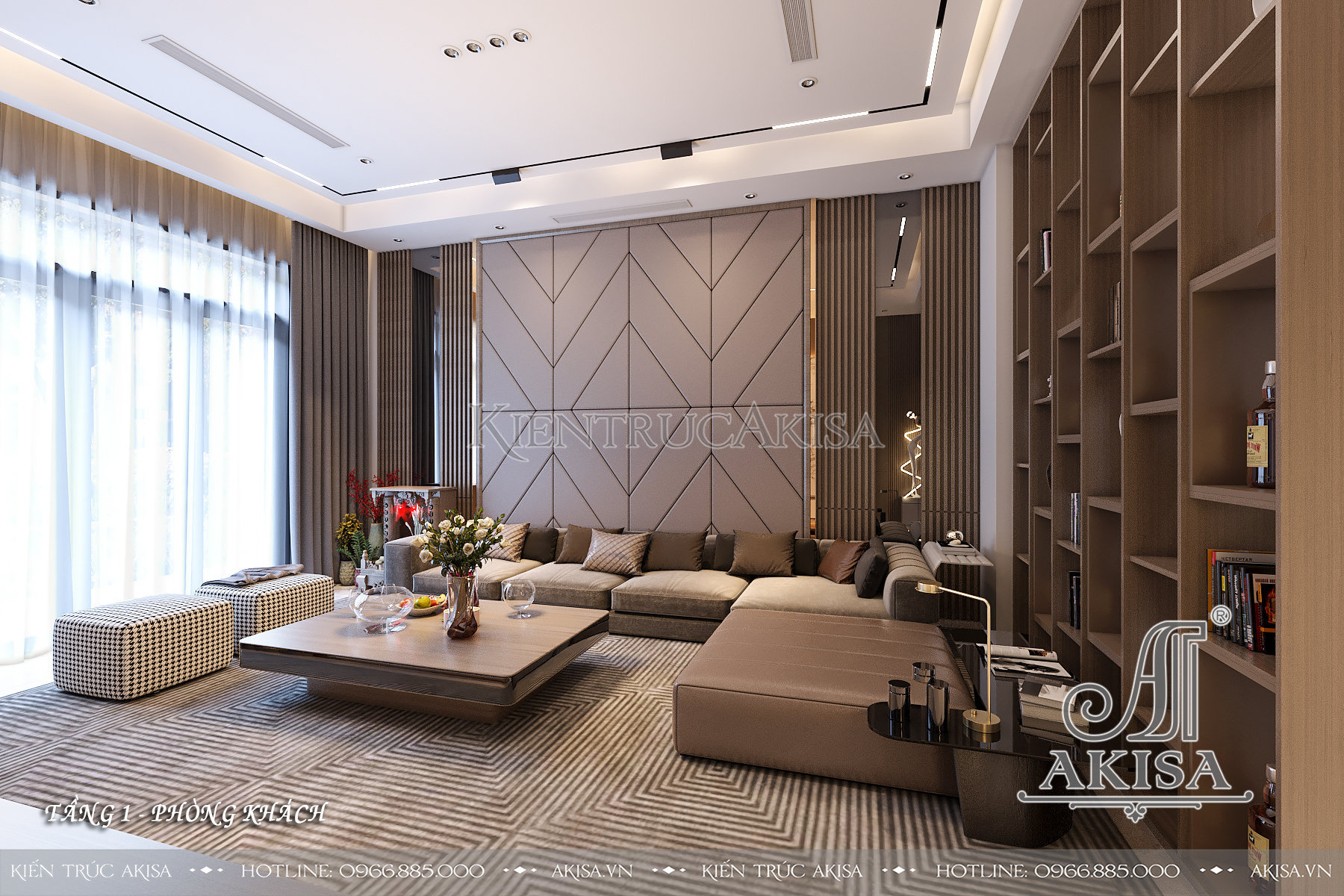 Thiết kế nội thất nhà ống phong cách hiện đại - Phòng khách