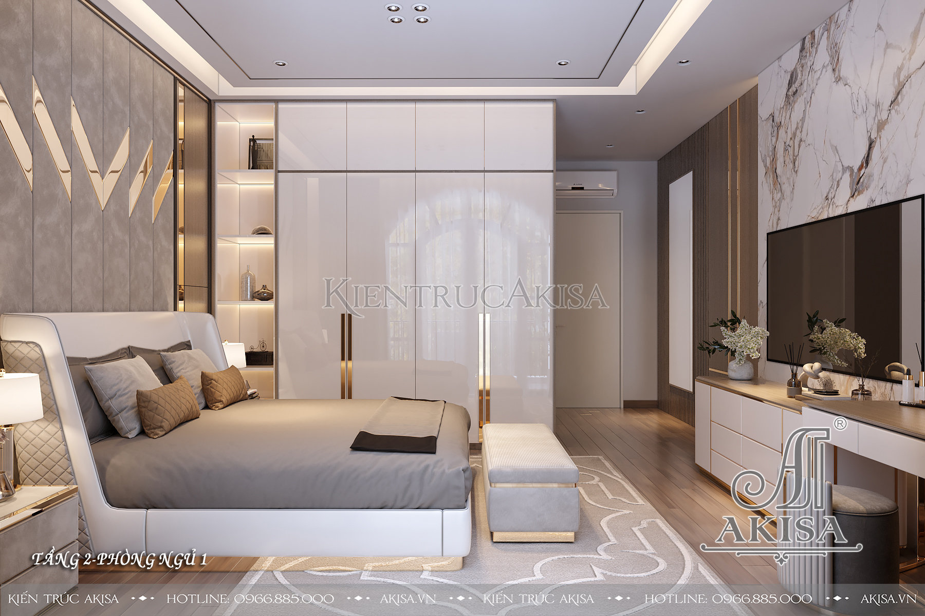 Thiết kế nội thất nhà ống phong cách hiện đại - Phòng ngủ