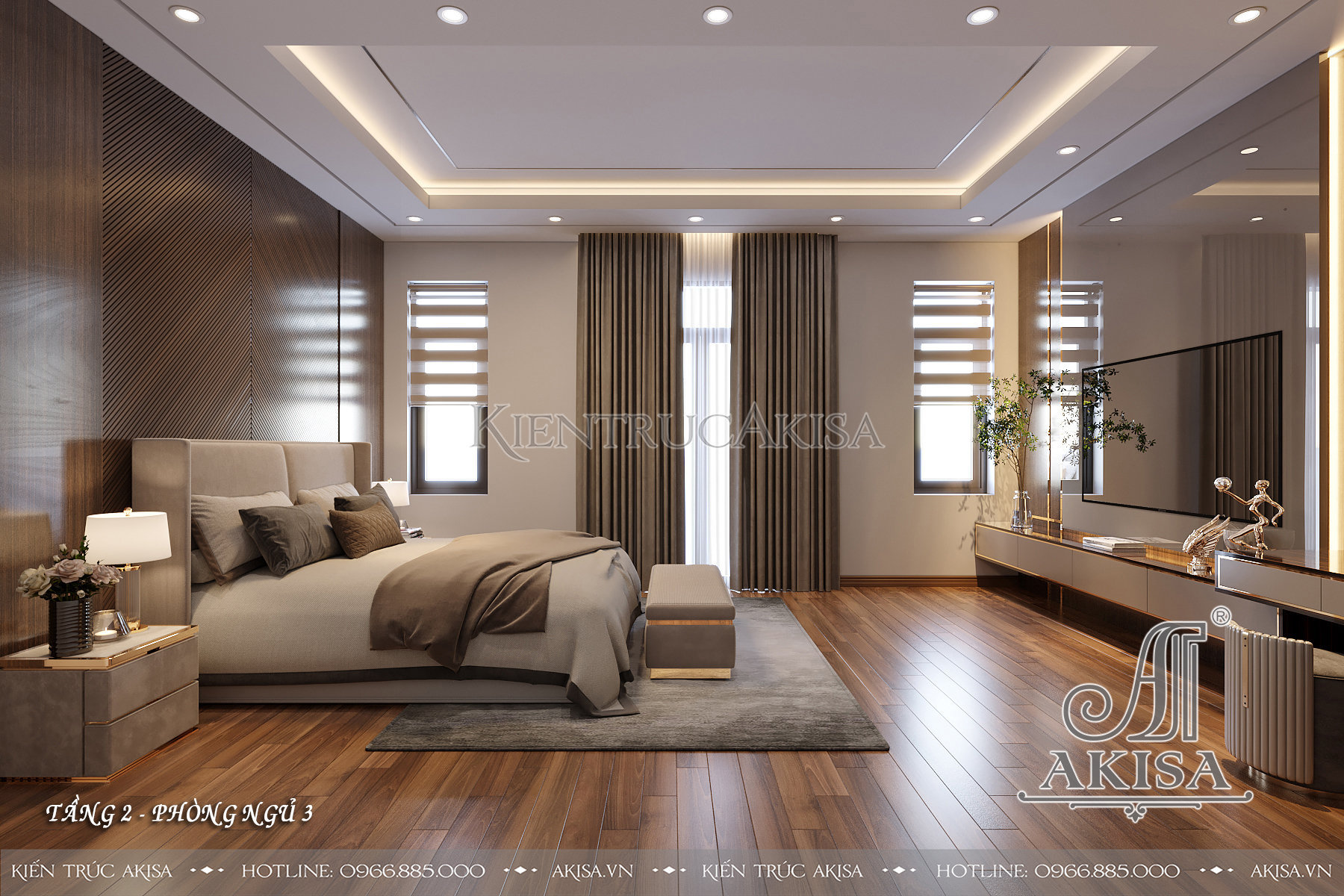 Mẫu nội thất gỗ công nghiệp đẹp hiện đại - Phòng ngủ 