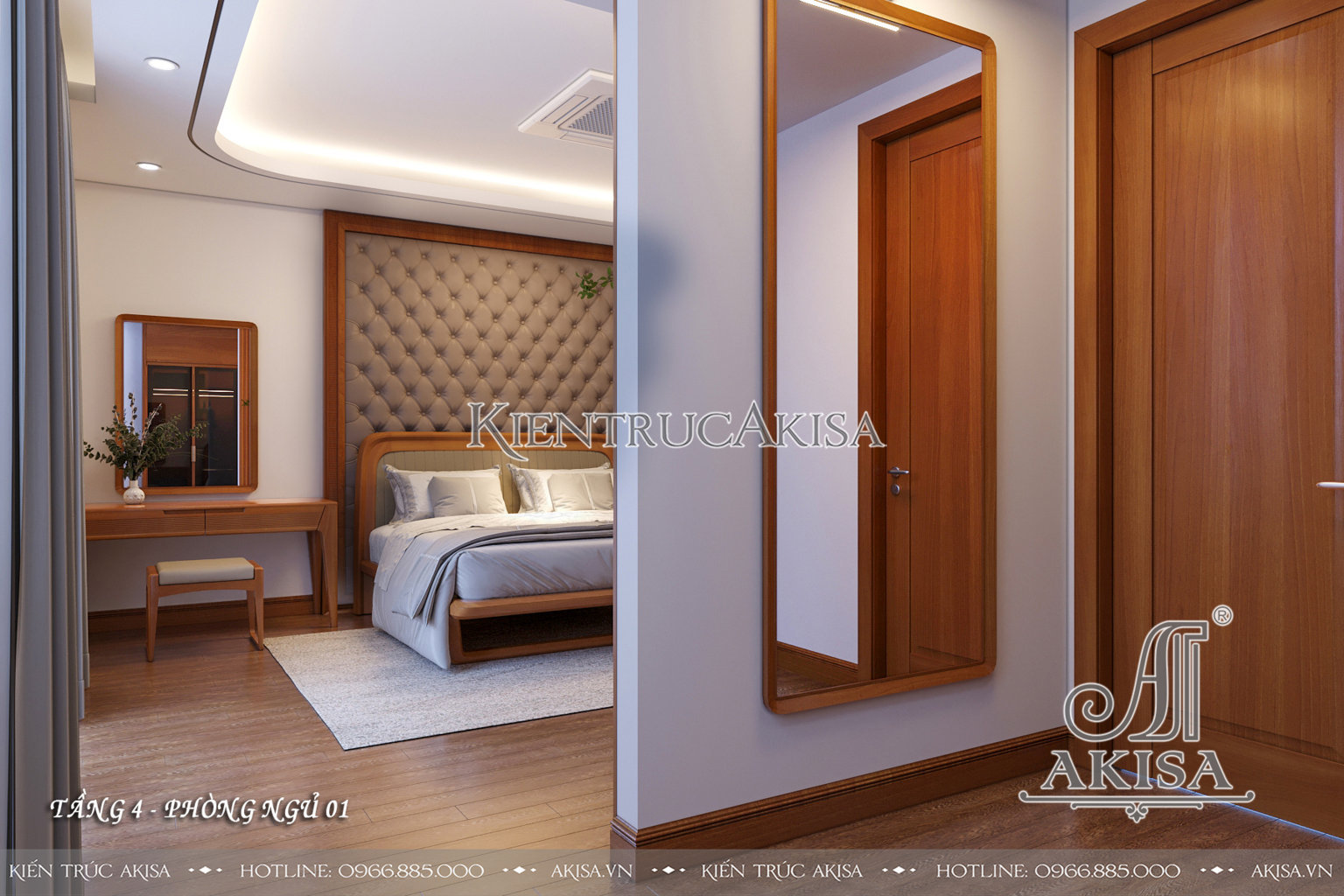 Mẫu nội thất gỗ hương đá phong cách hiện đại - Phòng ngủ