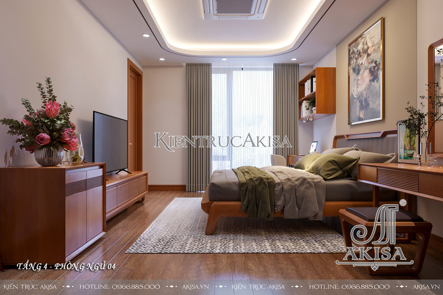 Mẫu nội thất gỗ hương đá phong cách hiện đại - Phòng ngủ