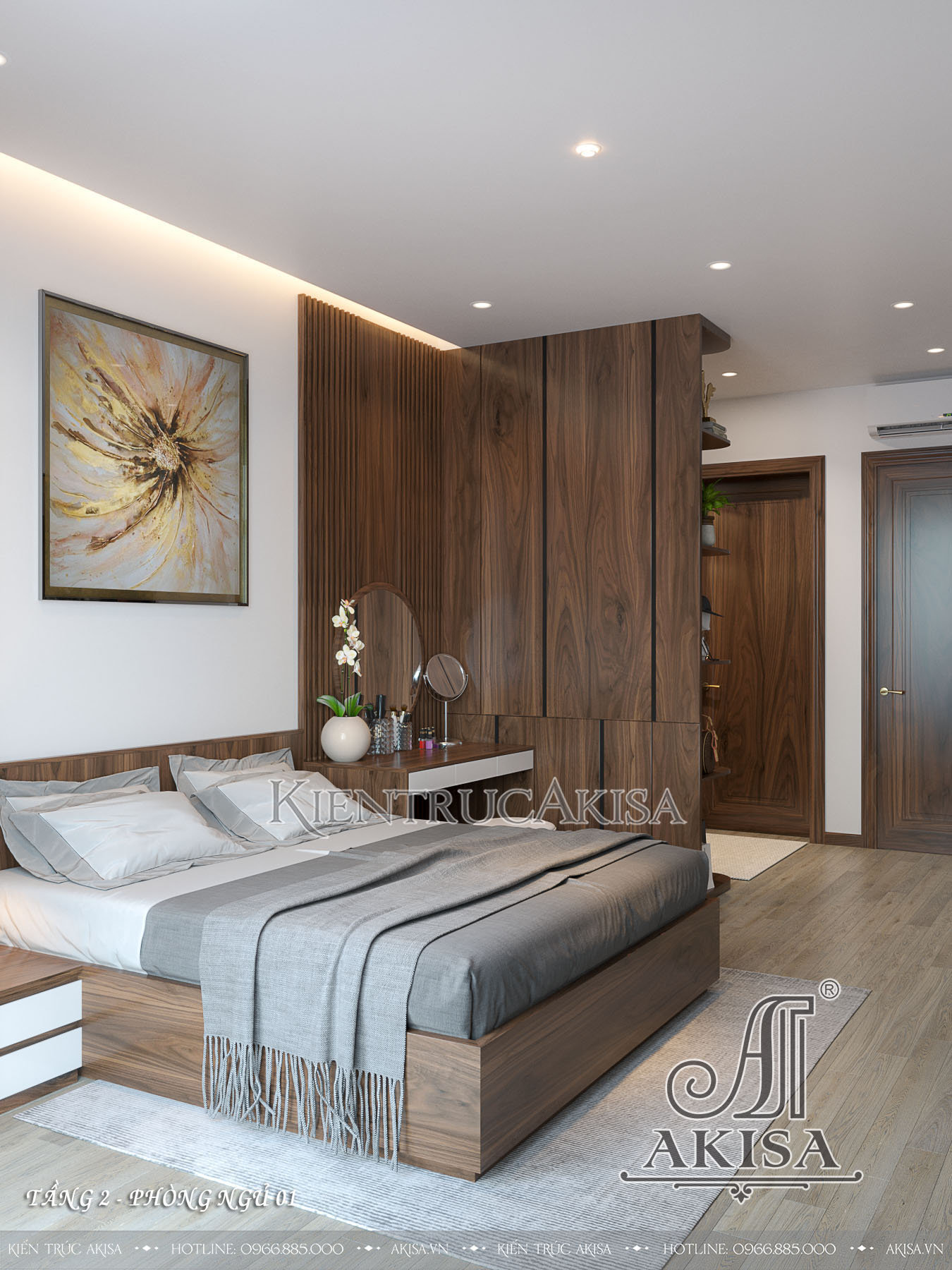 Thiết kế nội thất hiện đại biệt thự 4 tầng - Phòng ngủ