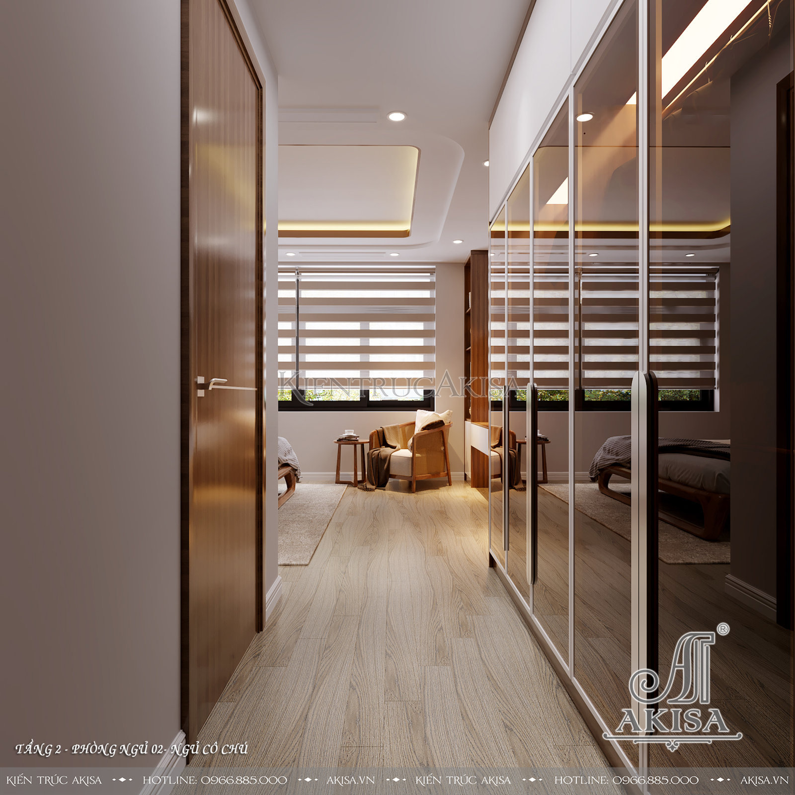 Thiết kế nội thất nhà phố 5 tầng đẹp hiện đại - Phòng ngủ