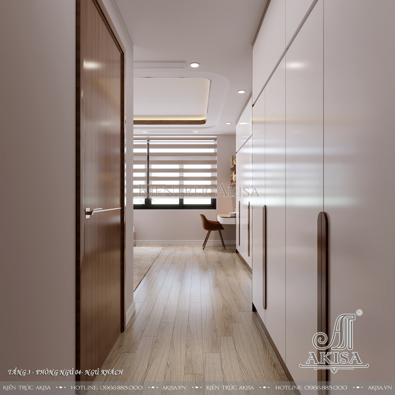 Thiết kế nội thất nhà phố 5 tầng đẹp hiện đại - Phòng ngủ